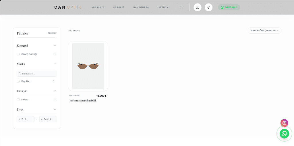 Can Optik Batıkent Web Sitesi ekran görüntüsü 3