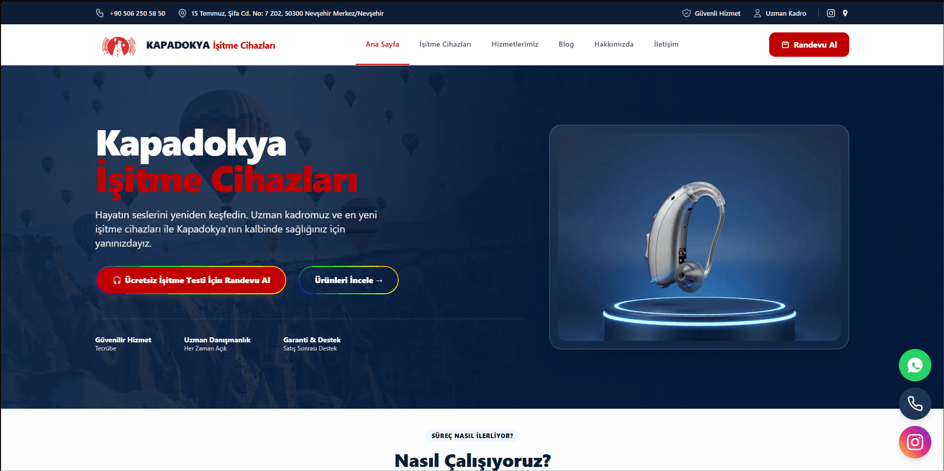 Kapadokya İşitme Cihazları Web Sitesi