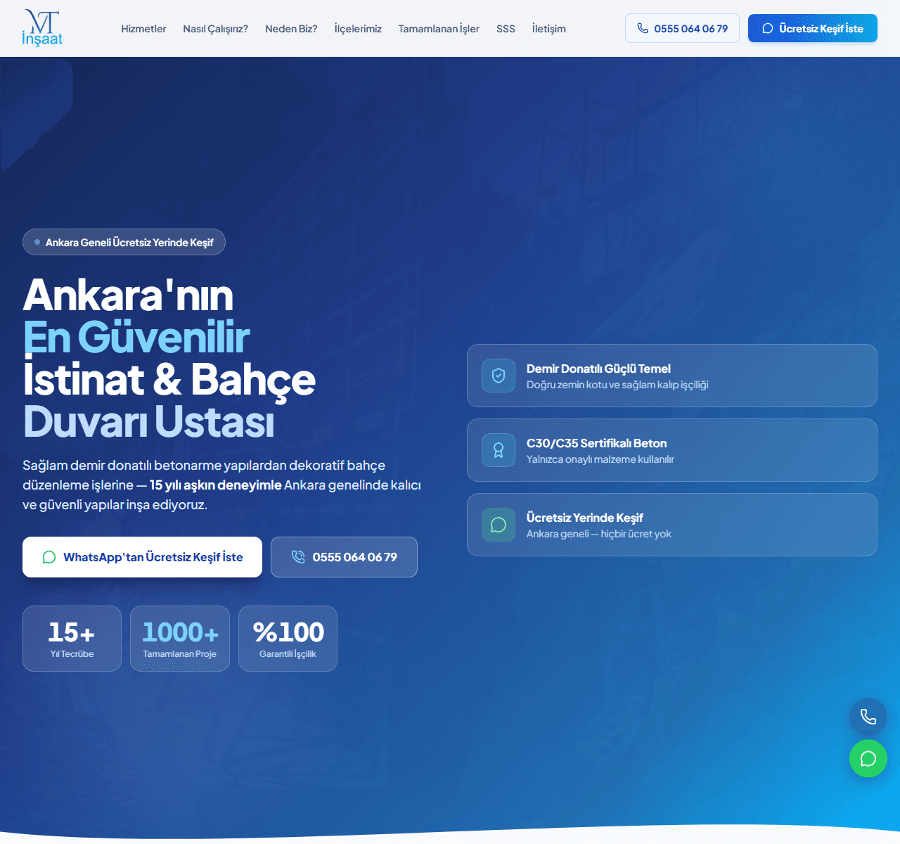 MT İnşaat - İstinat & Bahçe Duvarı Web Sitesi ekran görüntüsü 2